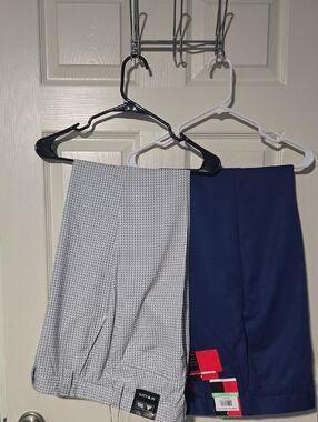 Mens' Blue and Gray Patterned Active Pants